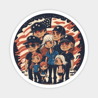 Patriotic American Family Magnet